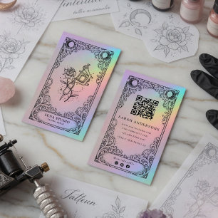 Carte De Visite Artiste de tatouage mystique vintage