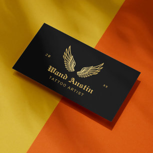 Carte De Visite Artiste De Tatouage Noir Et Or