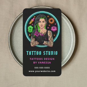 Carte De Visite Artiste de tatouage professionnel Studio de tatoua