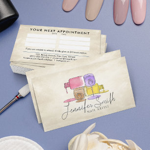 Carte De Visite Artiste des ongles - pastels de l'art des aquarell