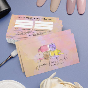 Carte De Visite Artiste des ongles - pastels de l'art des aquarell