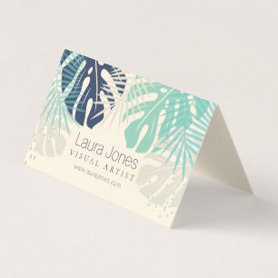 Carte De Visite Artiste en design visuel Pastel Tropical Palms