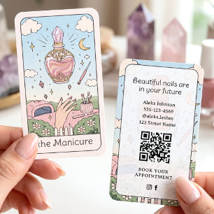 Carte De Visite Artiste en Manucure Tarot Céleste Rose