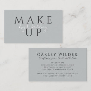 Carte De Visite Artiste en Maquillage Minimaliste Gris