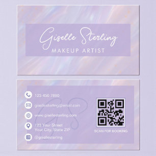 Carte De Visite Artiste en Maquillage Pastel Holographique Profess
