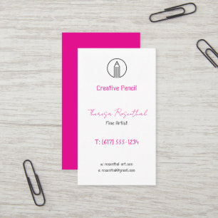 Carte De Visite Artiste Fin Traditionnel Logo Crayon