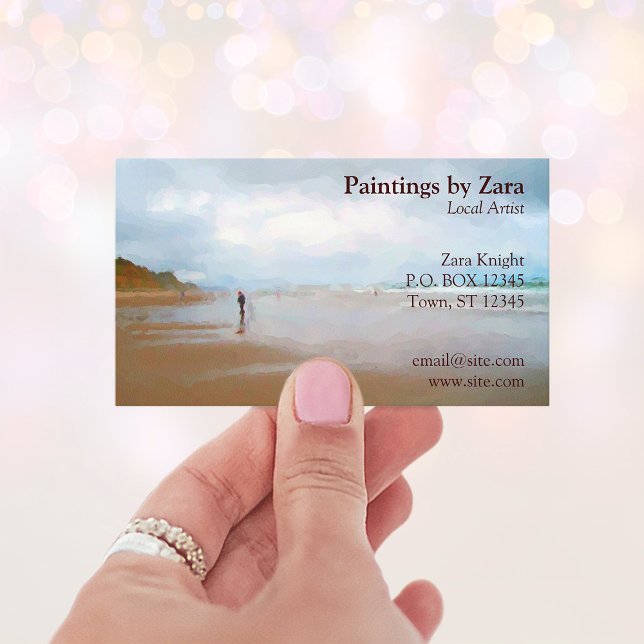 Carte De Visite Artiste local ou peintre (Black and Gold Foil Leopard Pink Brush Stroke Business Card)