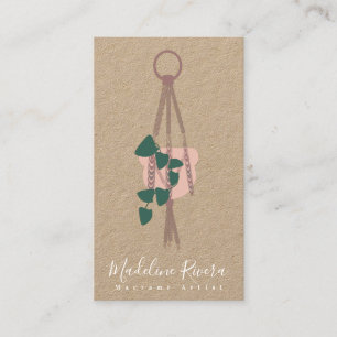 Carte De Visite Artiste Macramé Création de plantes suspendues à l