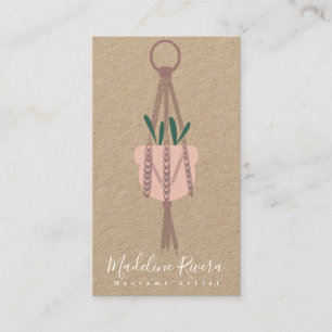 Carte De Visite Artiste Macramé Création Main Décoration Suspendue