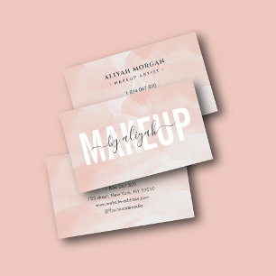 Carte De Visite Artiste maquillage Audacieux Typographie Blush Pin