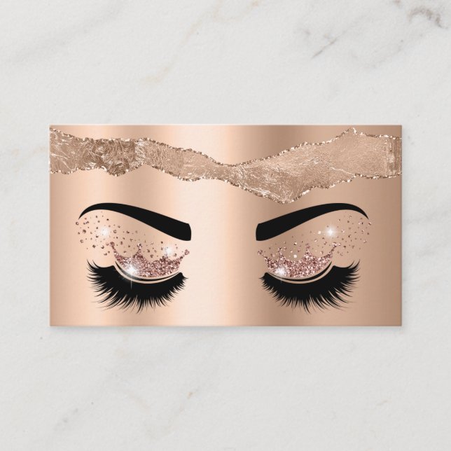 Carte De Visite Artiste maquillage Crown Lashes Beauté Salon Exten (Devant)