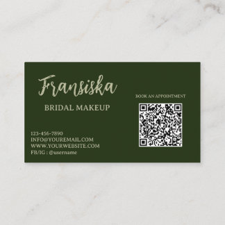 Carte De Visite Artiste maquillage élégant de beauté verte