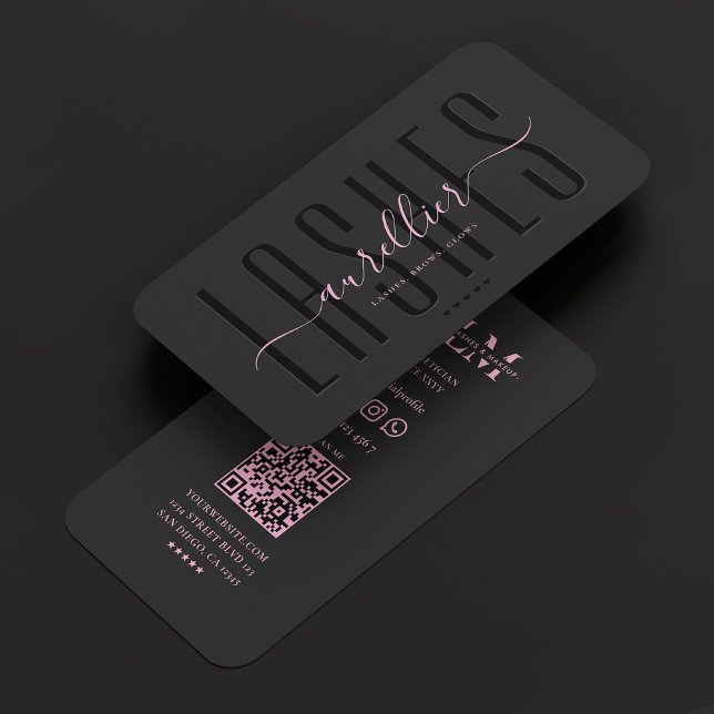 Carte De Visite Artiste maquillage esthétique Black Pink Lashes Be (Créateur téléchargé)