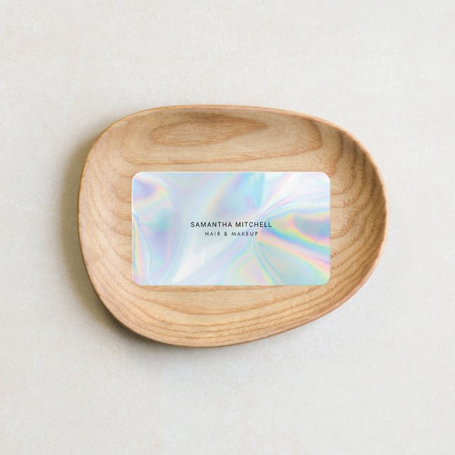 Carte De Visite Artiste maquillage esthétique simple et moderne (Holographic Modern Minimalist Business Card)
