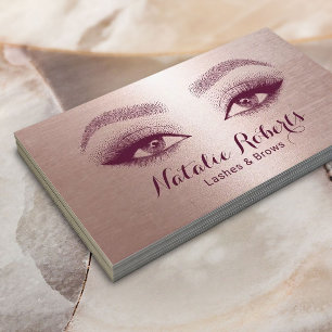 Carte De Visite Artiste maquillage Eyelash Blush Rose Gold Beauty