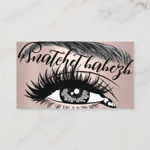 Carte De Visite Artiste maquillage Eyelash Brows Code QR Logo Rose