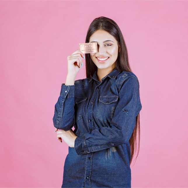 Carte De Visite Artiste maquillage Eyelash Influencer Rose de la g (Makeup Artist Eyelash Influencer Diamond Drip Rose Business Card)