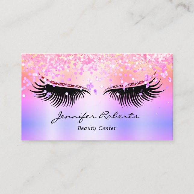 Carte De Visite Artiste maquillage Eyelash Parties scintillant hol (Devant)
