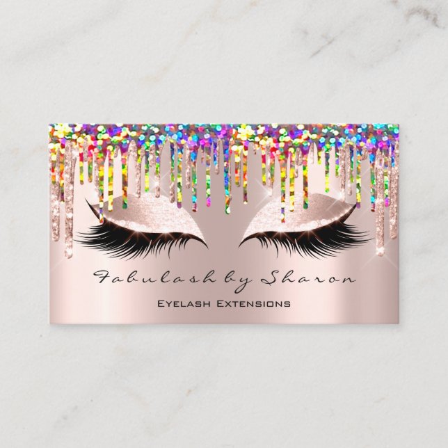 Carte De Visite Artiste maquillage Eyelash Parties scintillant Ros (Devant)