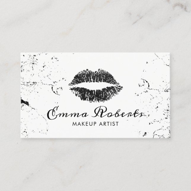 Carte De Visite Artiste maquillage Goth Chic Black Lips Salon (Devant)