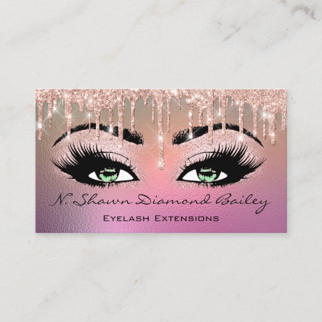 Carte De Visite Artiste maquillage Green Eyelash Rose Ombre (Devant)