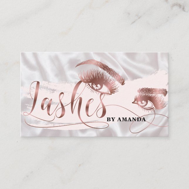 Carte De Visite Artiste maquillage Lash Eyebrow Eyes Lashes Rose G (Devant)