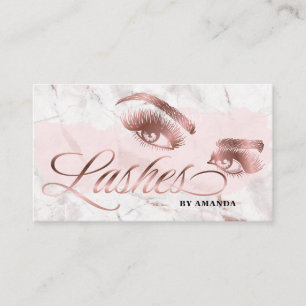 Carte De Visite Artiste maquillage Lash Eyebrow Lashes Marble Rose