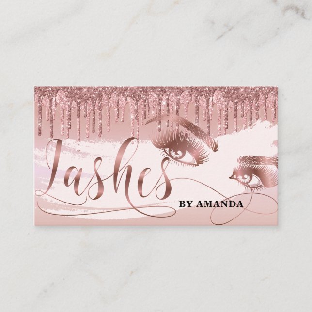 Carte De Visite Artiste maquillage Lashes Oeil Lashes Rose Gold (Devant)