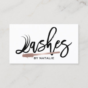 Carte De Visite Artiste maquillage Lashes Typographie Eyelash mode