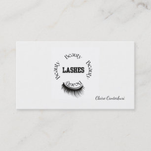 Carte De Visite Artiste maquillage Lashes Typographie minimaliste