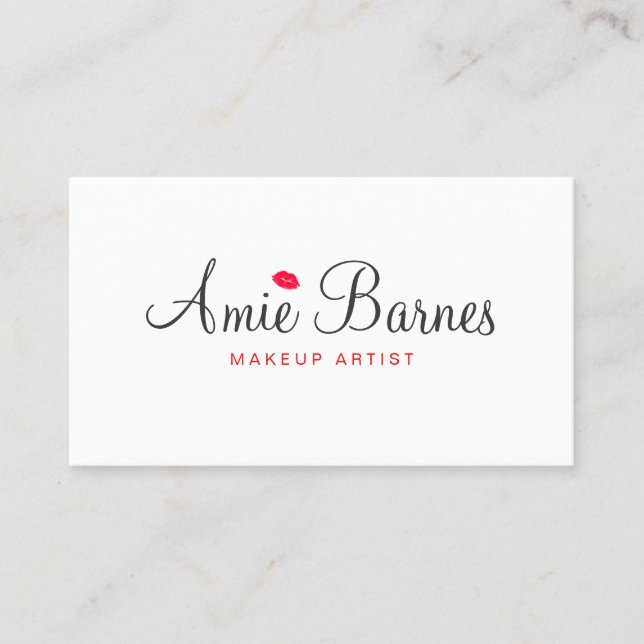 Carte De Visite Artiste maquillage Lèvres baisantes rétro Beauté b (Devant)