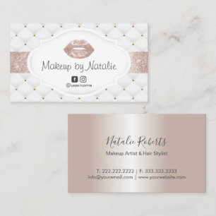 Carte De Visite Artiste maquillage Luxueux Rose Gold Lips Beauté 