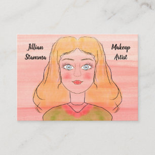 Carte De Visite Artiste maquillage Main tiré femme