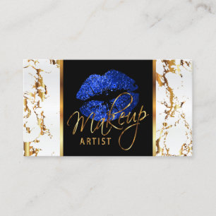 Carte De Visite Artiste maquillage - Marbre blanc Gold Accents & B