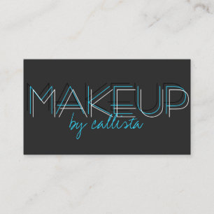 Carte De Visite Artiste maquillage minimaliste Aqua Typographie no