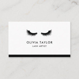 Carte De Visite Artiste maquillage minimaliste Élégant noir et bla