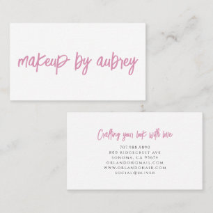 Carte De Visite Artiste Maquillage Minimaliste Pinceau Calligraphi