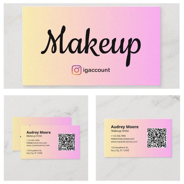 Carte De Visite Artiste maquillage modèle Girl (Templates Makeup Artist Girly Business Card
)