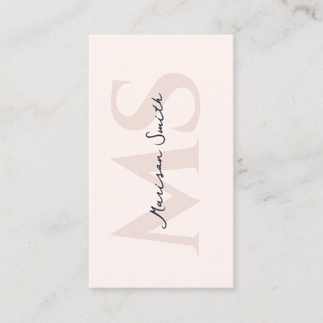 Carte De Visite Artiste maquillage moderne Lashes Pastel Pink Mono (Devant)