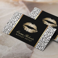 Artiste maquillage Moderne Noir Blanc Lèvres d'or