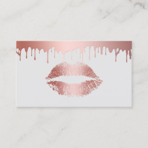 Carte De Visite Artiste maquillage Moderne Rose Gold Lips Beauté S