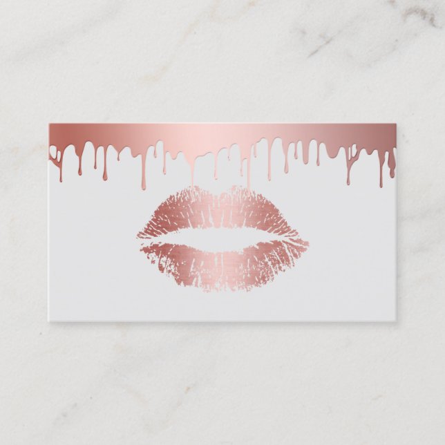 Carte De Visite Artiste maquillage Moderne Rose Gold Lips Beauté S (Devant)