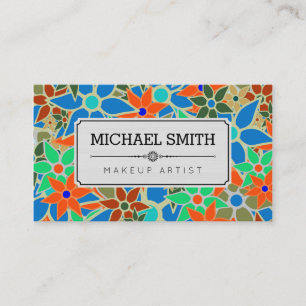 Carte De Visite Artiste maquillage Moderne Vintage motif floral #1