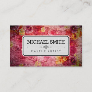 Carte De Visite Artiste maquillage Moderne Vintage motif floral #2