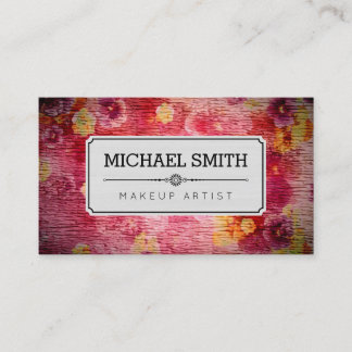 Carte De Visite Artiste maquillage Moderne Vintage motif floral #2