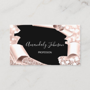Carte De Visite Artiste maquillage Parties scintillant 3D Rose ros