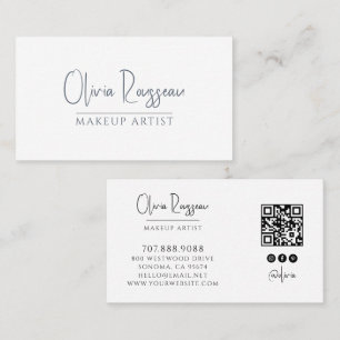 Carte De Visite Artiste Maquilleur Code QR Réseaux Sociaux