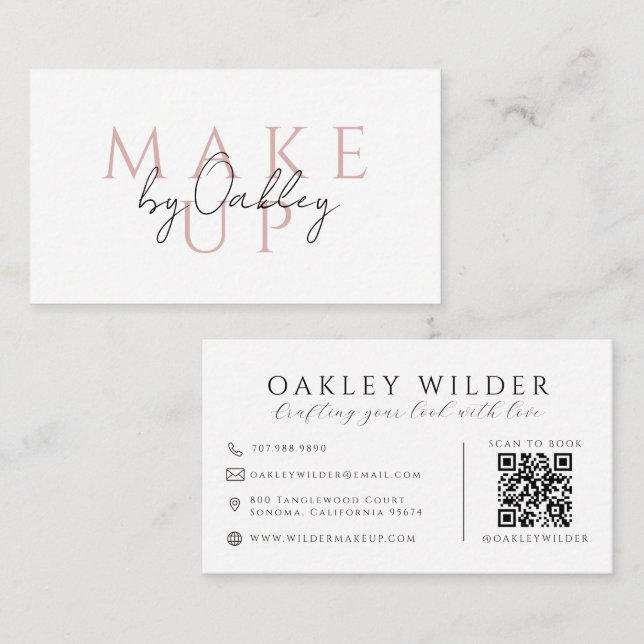 Carte De Visite Artiste Maquilleuse Code QR (Devant / Derrière)