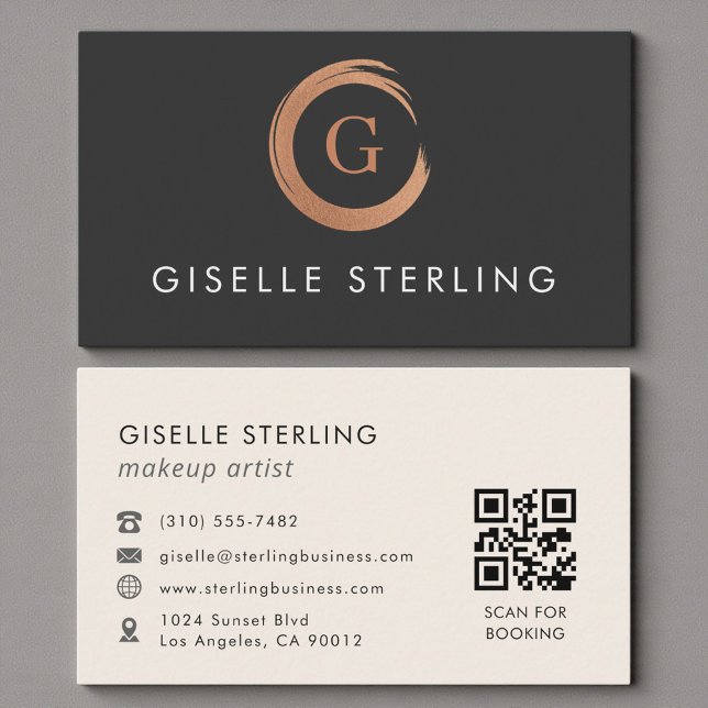 Carte De Visite Artiste Maquilleuse Code QR  (Créateur téléchargé)