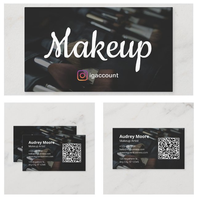 Carte De Visite Artiste Maquilleuse de Style Professionnel (Professional Stylish Makeup Artist Business Card
)